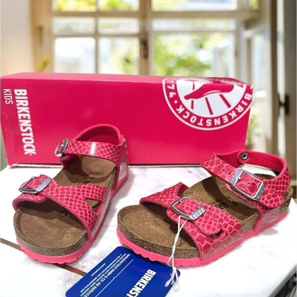BIRKENSTOCK Toddler Kids Rio Magic Galaxy Bright Rose Pink Sandals Size 26 US 8 - Picture 6 of 16
